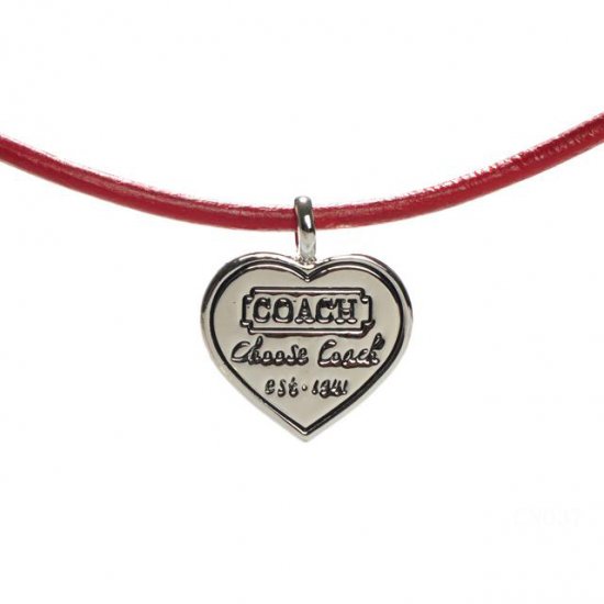 Coach Heart Logo Red Necklaces CXP | Women